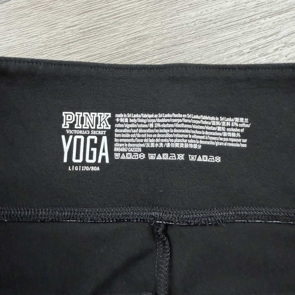 Victorias Secret Pink Women's Yoga Pull On Athletic Leggings Black Large - Picture 6 of 10